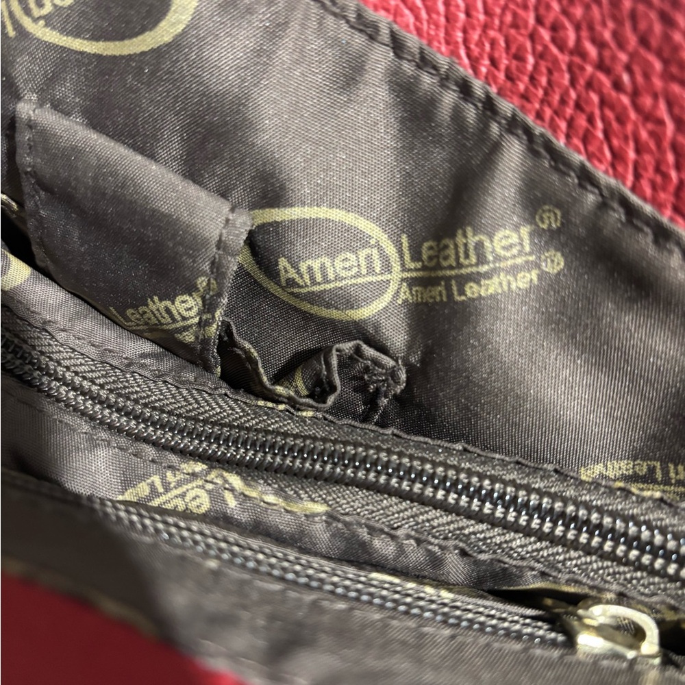 Ameri Leather Chic Red Pebbled Leather Tote - image 10